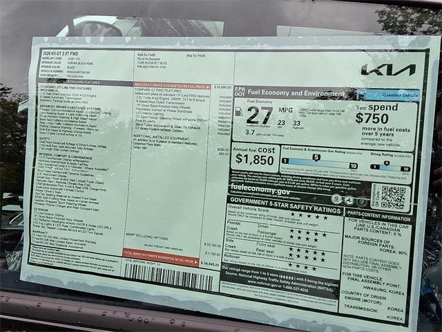 new 2026 Kia K5 car, priced at $34,945