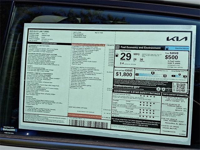 new 2025 Kia K4 car, priced at $31,805