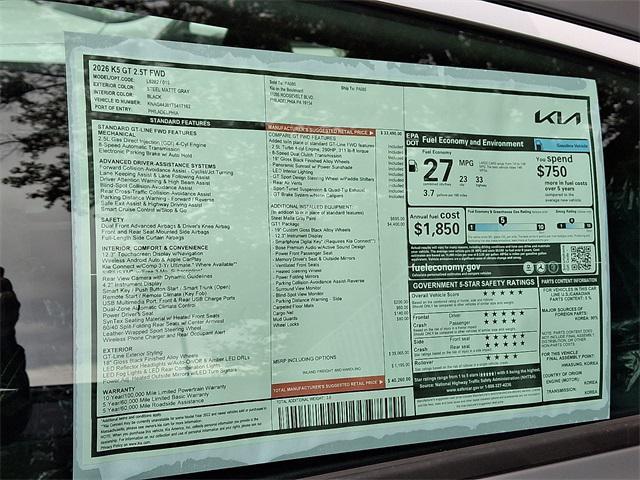 new 2026 Kia K5 car, priced at $40,260