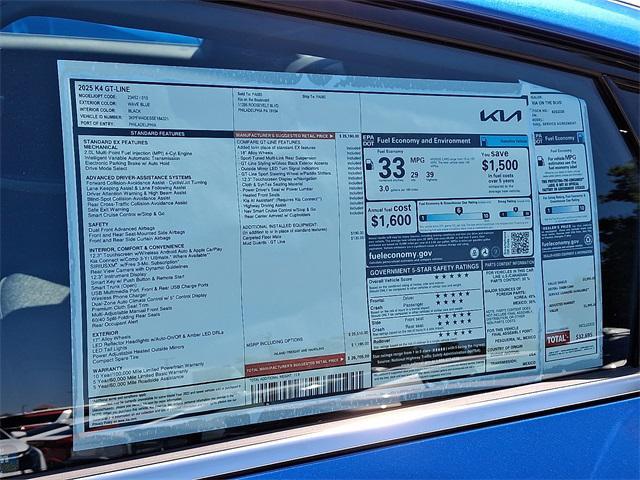 new 2025 Kia K4 car, priced at $26,705