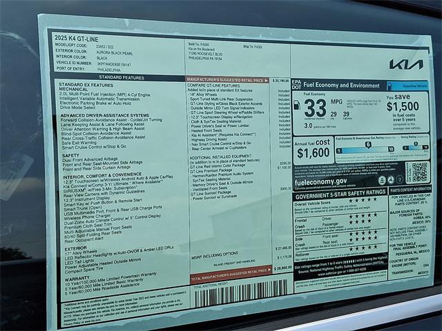 new 2025 Kia K4 car, priced at $28,660