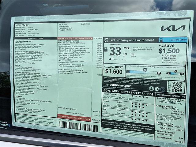 new 2025 Kia K4 car, priced at $26,760