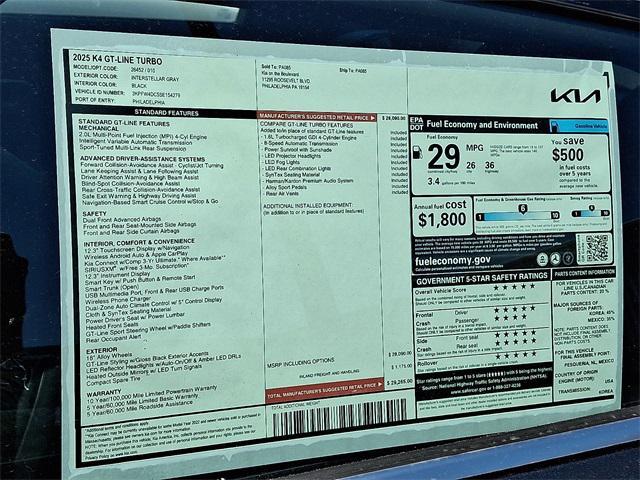 new 2025 Kia K4 car, priced at $29,265