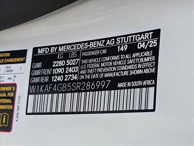 new 2025 Mercedes-Benz C-Class car, priced at $55,120