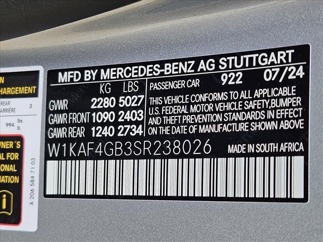 new 2025 Mercedes-Benz C-Class car, priced at $55,585