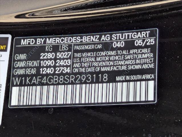 new 2025 Mercedes-Benz C-Class car, priced at $58,320