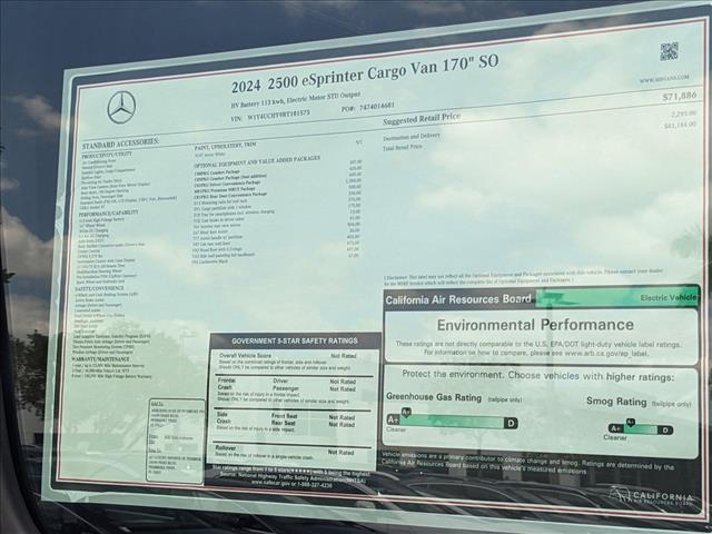 new 2024 Mercedes-Benz Sprinter 2500 car, priced at $81,184