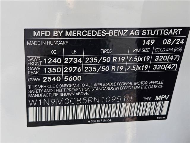 new 2024 Mercedes-Benz EQB 250 car, priced at $54,800