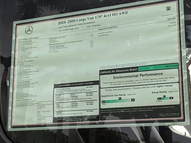 new 2024 Mercedes-Benz Sprinter 2500 car, priced at $70,957