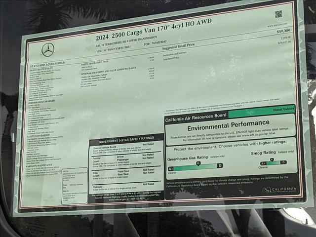 new 2024 Mercedes-Benz Sprinter 2500 car, priced at $61,191