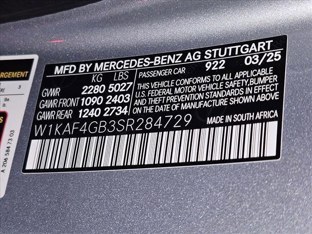 new 2025 Mercedes-Benz C-Class car, priced at $55,870