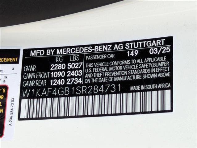 new 2025 Mercedes-Benz C-Class car, priced at $55,570