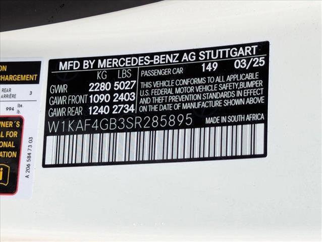 new 2025 Mercedes-Benz C-Class car, priced at $51,395