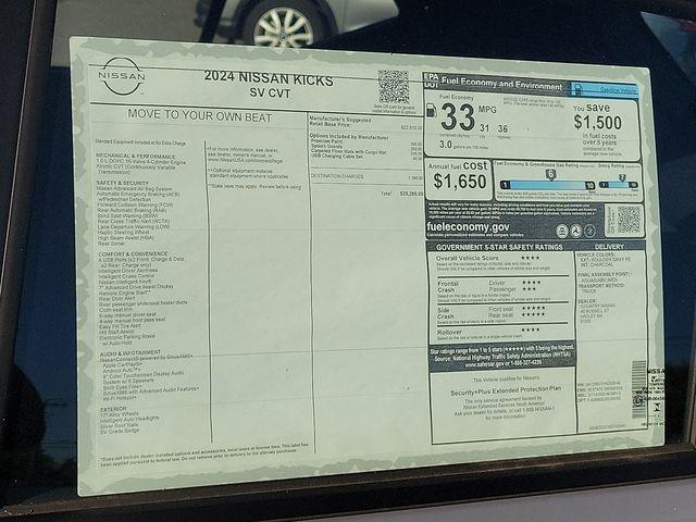 new 2024 Nissan Kicks car, priced at $23,780