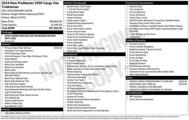 used 2024 Ram ProMaster 2500 car, priced at $38,590