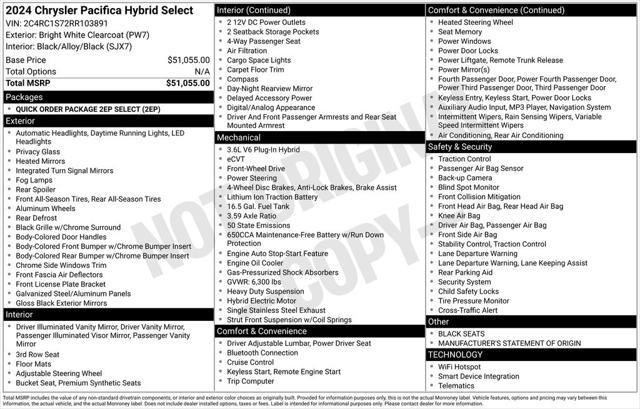used 2024 Chrysler Pacifica Hybrid car, priced at $41,279