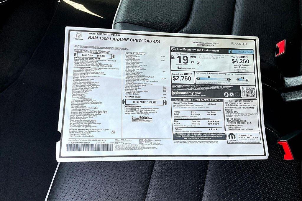 new 2025 Ram 1500 car, priced at $63,445