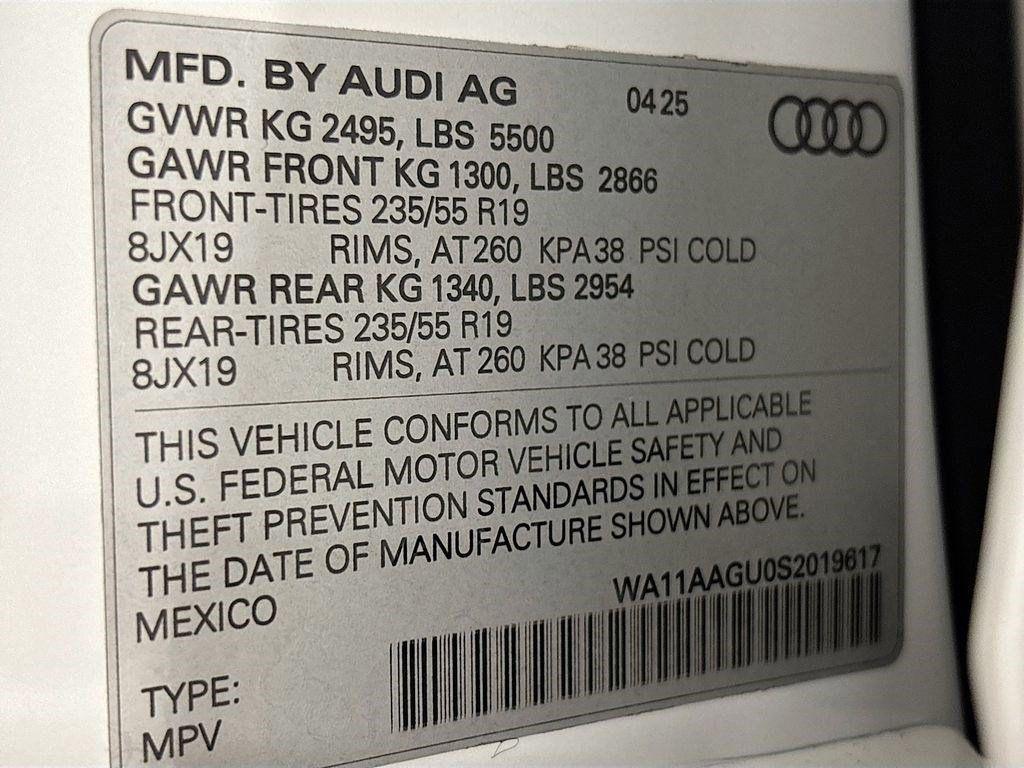 new 2025 Audi Q5 car, priced at $58,190