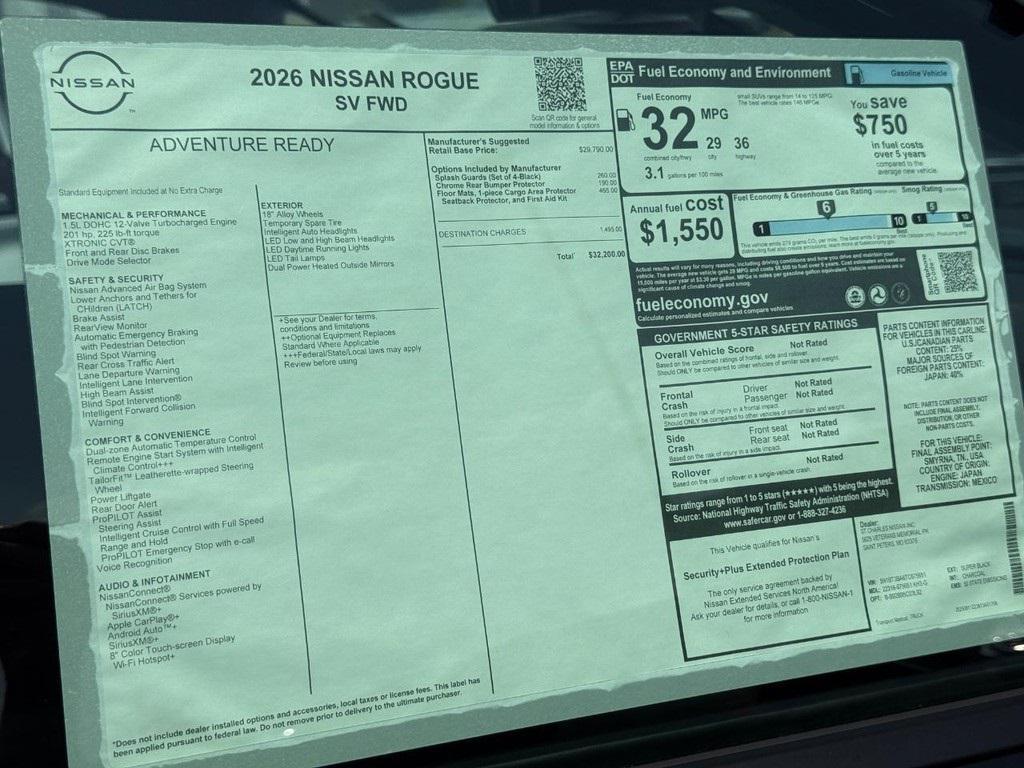 new 2026 Nissan Rogue car, priced at $28,200