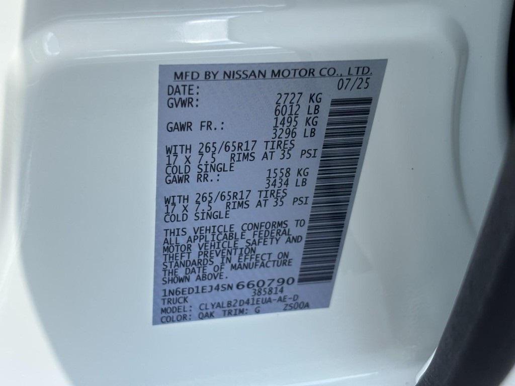 new 2025 Nissan Frontier car, priced at $33,045