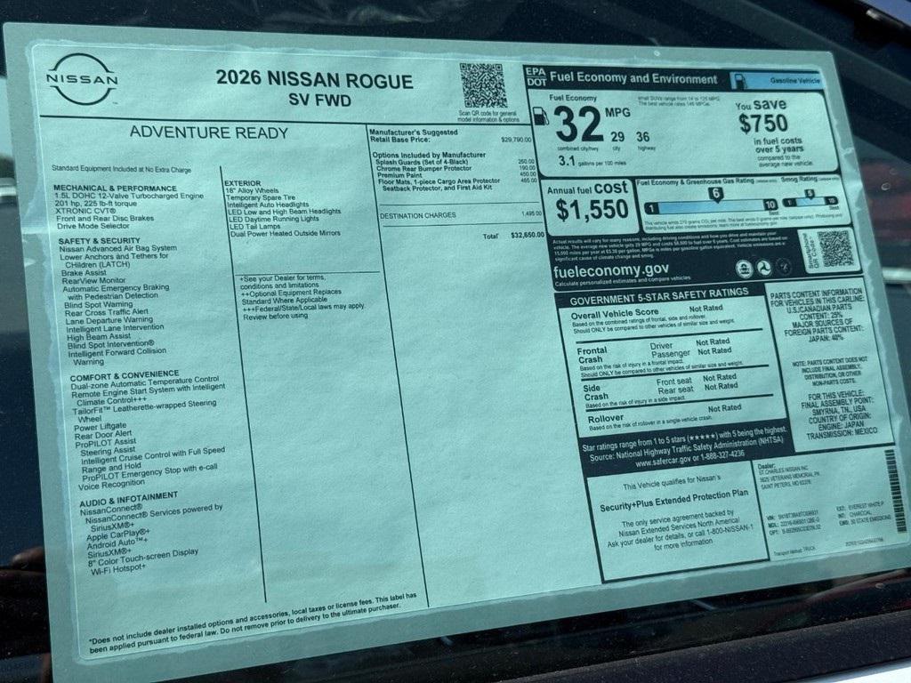 new 2026 Nissan Rogue car, priced at $28,650