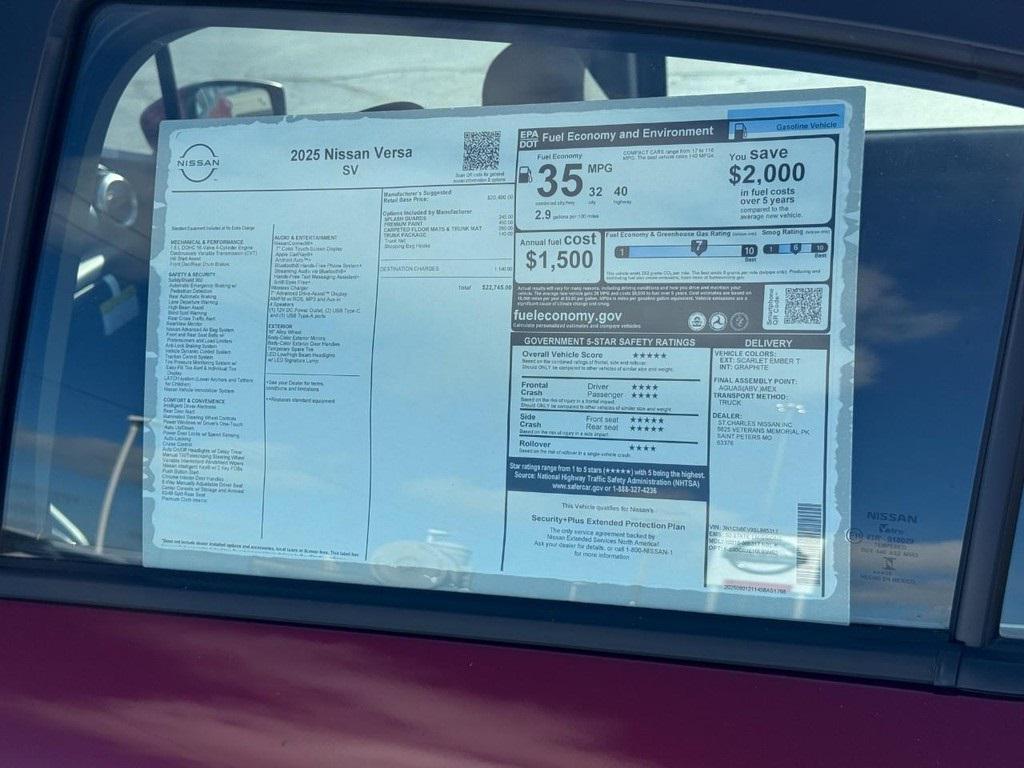 new 2025 Nissan Versa car, priced at $21,045