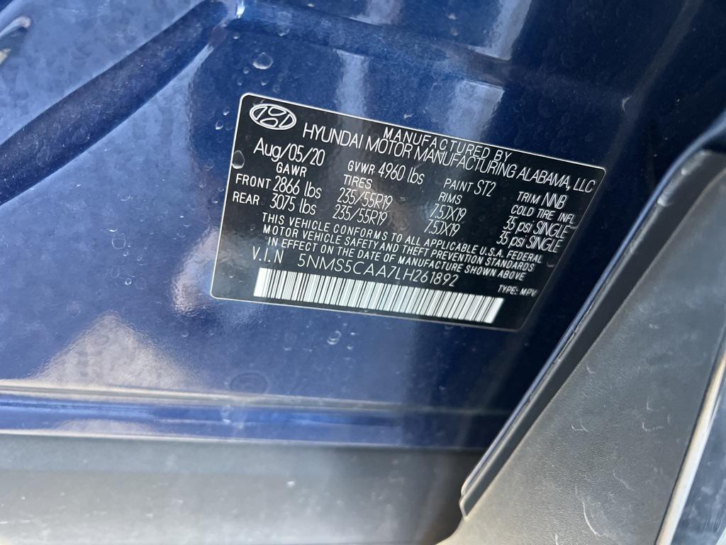 used 2020 Hyundai Santa Fe car, priced at $20,255