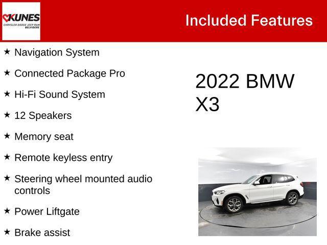 used 2022 BMW X3 car, priced at $31,853