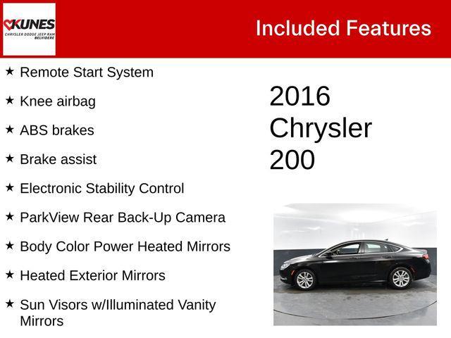 used 2016 Chrysler 200 car, priced at $12,500