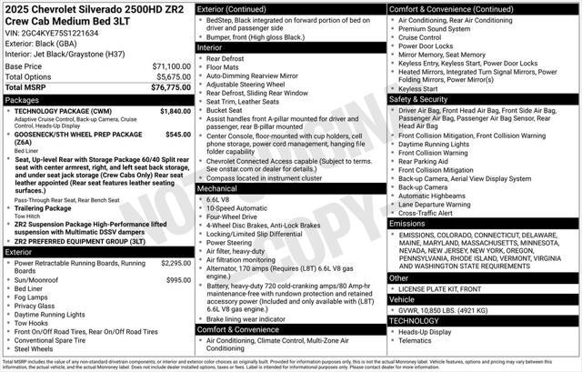 new 2025 Chevrolet Silverado 2500 car, priced at $78,970