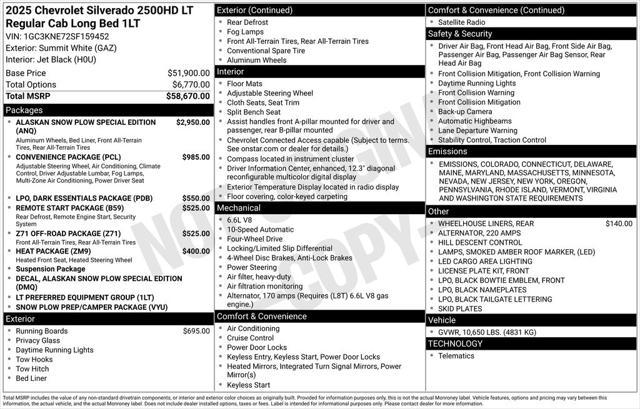 new 2025 Chevrolet Silverado 2500 car, priced at $57,340