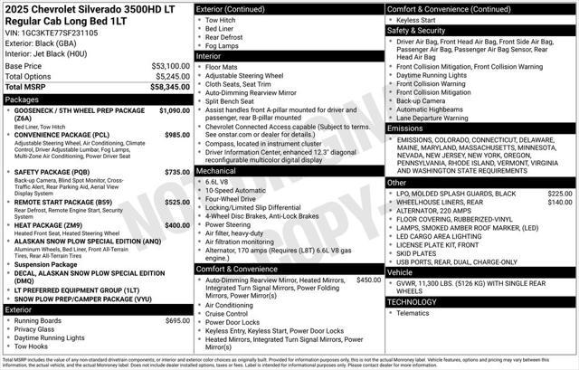 new 2025 Chevrolet Silverado 3500 car, priced at $58,495