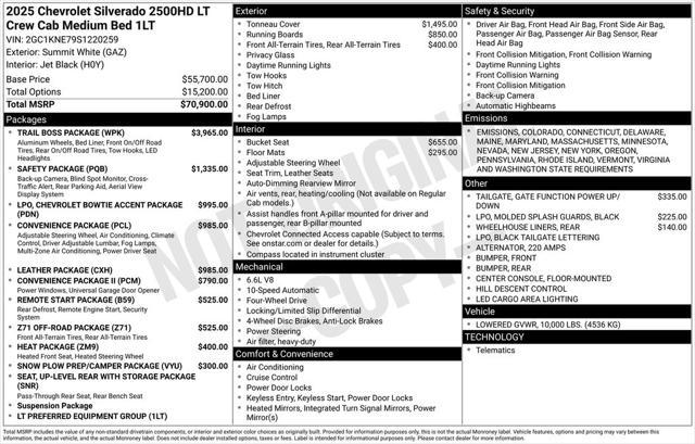 new 2025 Chevrolet Silverado 2500 car, priced at $70,935
