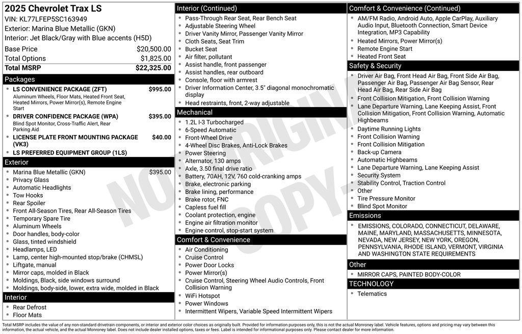 used 2025 Chevrolet Trax car, priced at $22,390