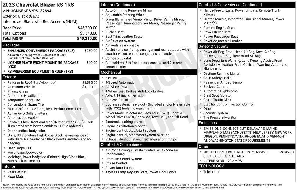 used 2023 Chevrolet Blazer car, priced at $34,518