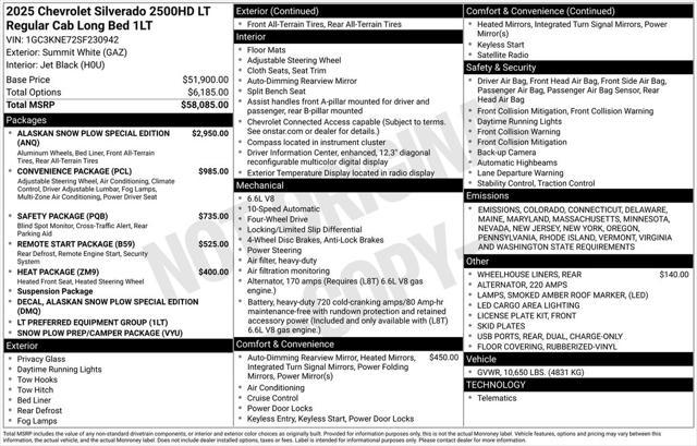 new 2025 Chevrolet Silverado 2500 car, priced at $57,330
