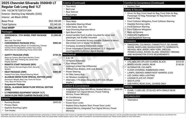 new 2025 Chevrolet Silverado 3500 car, priced at $58,495
