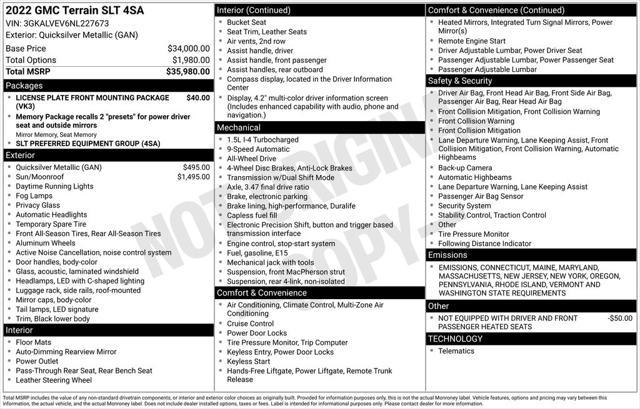 used 2022 GMC Terrain car, priced at $26,618