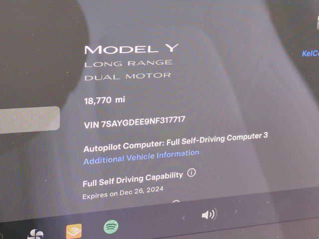 used 2022 Tesla Model Y car, priced at $33,187