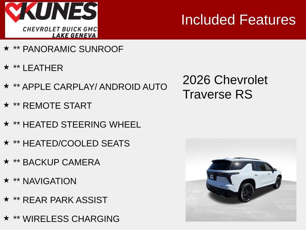new 2026 Chevrolet Traverse car, priced at $59,000