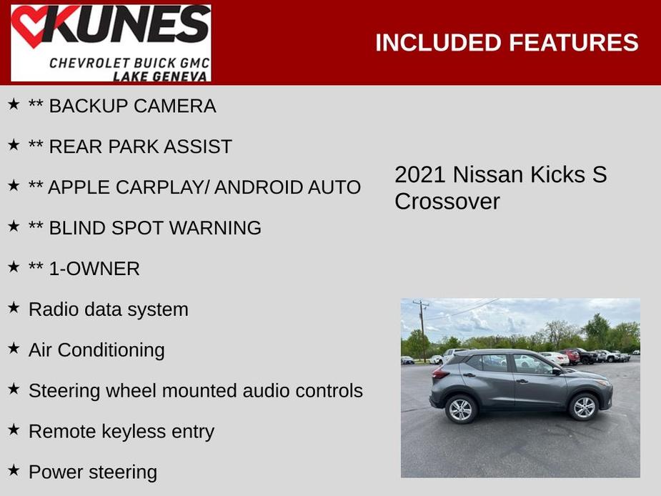used 2021 Nissan Kicks car, priced at $15,900