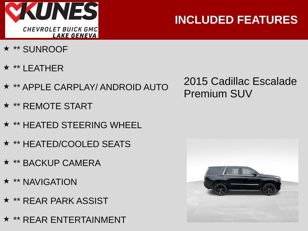 used 2015 Cadillac Escalade car, priced at $26,500
