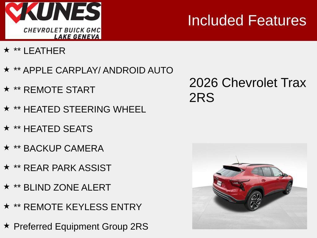 new 2026 Chevrolet Trax car, priced at $26,500