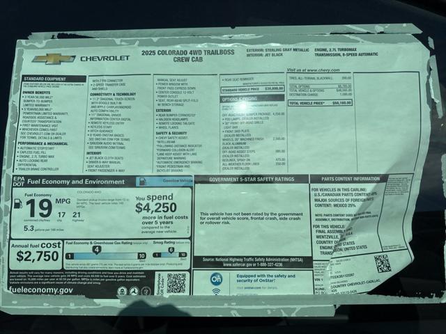 new 2025 Chevrolet Colorado car, priced at $50,160