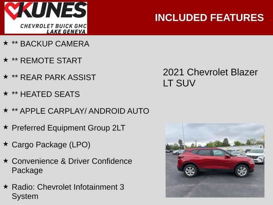 used 2021 Chevrolet Blazer car, priced at $22,800