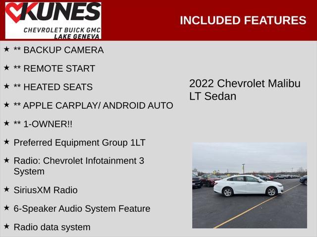 used 2022 Chevrolet Malibu car, priced at $16,400