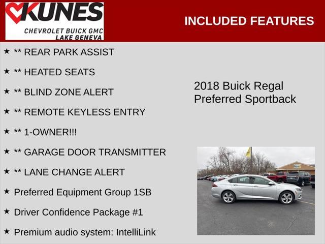 used 2018 Buick Regal Sportback car, priced at $15,328