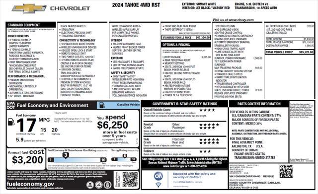 new 2024 Chevrolet Tahoe car, priced at $69,000