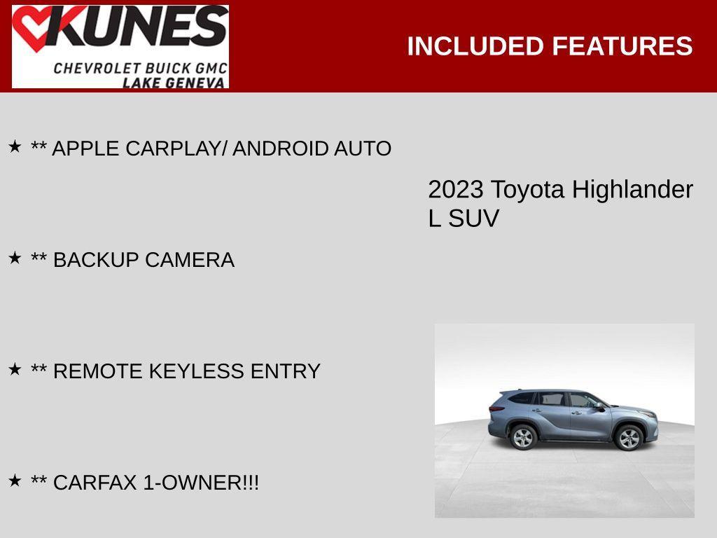 used 2023 Toyota Highlander car, priced at $29,713