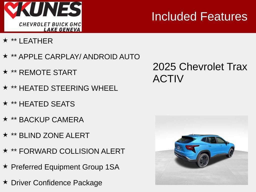 new 2025 Chevrolet Trax car, priced at $27,325